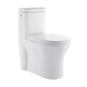 Swiss Madison Monaco 1.6 GPF Dual Flush One Piece Elongated Toilet with Top Hand Lever - Seat Included Glossy White