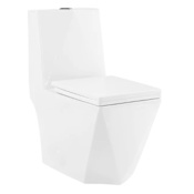 Swiss Madison Brusque One Piece Square Toilet Dual Flush - 1.1/1.6 GPF White