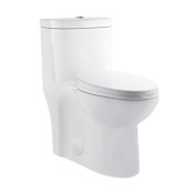 Swiss Madison Sublime 1.6 GPF Dual Flush One Piece Elongated Toilet with Push Button Flush - Seat Included White