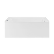 Swiss Madison Avancer 60" Three Wall Alcove Acrylic Soaking Tub with Right Drain and Overflow White