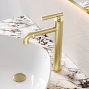 Swiss Madison Avallon 1.2 GPM Single Handle Sleek Single Hole High Arc Bathroom Faucet Brushed Gold