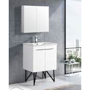 Swiss Madison Annecy 24" Free Standing Single Basin Vanity Set with MDF Cabinet and Ceramic Vanity Top Glossy White