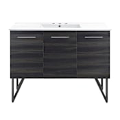 Swiss Madison Annecy 48" Free Standing Single Basin Vanity Set with Cabinet and Ceramic Vanity Top Black Walnut / White