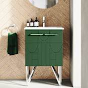 Swiss Madison Annecy 24" Free Standing Single Basin Vanity Set with Cabinet, and Ceramic Vanity Top Atlas Green