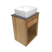 Swiss Madison Rennes 24" Free Standing Single Basin Vanity Set with Cabinet Natural Teak