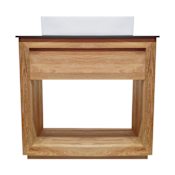 Swiss Madison Rennes 36" Free Standing Single Basin Vanity Set with Cabinet Natural Teak