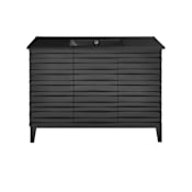 Swiss Madison Cascade 48" Free Standing Single Basin Vanity Set with Cabinet and Ceramic Vanity Top Black Oak / Matte Black