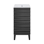Swiss Madison Cascade 18" Free Standing Single Basin Vanity Set with Cabinet and Ceramic Vanity Top Black