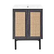 Swiss Madison Classe 24" Free Standing Single Basin Vanity Set with Cabinet and Ceramic Vanity Top Black