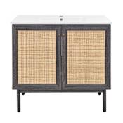 Swiss Madison Classe 36" Free Standing Single Basin Vanity Set with Cabinet and Ceramic Vanity Top Black