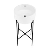Swiss Madison Monaco 16-1/8" Circular Ceramic Console Bathroom Sink with Overflow and Center Drain Matte Black
