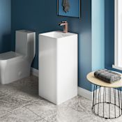 Swiss Madison Concorde One Piece Pedestal Sink Glossy White