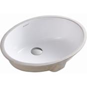 Swiss Madison Monaco 19-5/16" Oval Ceramic Undermount Bathroom Sink with Overflow Glossy White