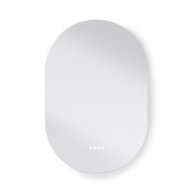 Swiss Madison Aura 24"W x 36"H Oval Flat Frameless Wall Mounted Bathroom Mirror with Lighting Chrome