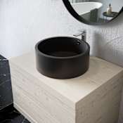 Swiss Madison Monaco 16-9/16" Circular Ceramic Vessel Bathroom Sink with Overflow Matte Black