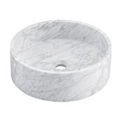 Swiss Madison Monaco 16-15/16" Circular Ceramic Vessel Bathroom Sink with Center Drain Marbled Grey