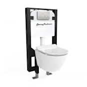 Swiss Madison St. Tropez 1.1 / 1.6 GPF Dual Flush Wall Mounted Two Piece Round Toilet with Actuator Plate Flush - Seat Included White