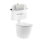 Swiss Madison St. Tropez 0.8 / 1.28 GPF Wall Mounted One Piece Elongated Toilet with Actuator Plate Flush - Seat Included Glossy White