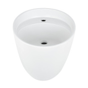Swiss Madison Calice 17-11/16" Circular Ceramic Wall Mounted Bathroom Sink with Single Faucet Hole and Center Drain White