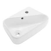 Swiss Madison Plaisir 18" Rectangular Ceramic Wall Mounted Bathroom Sink with Overflow and 1 Faucet Hole Glossy White