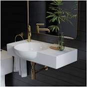 Swiss Madison Chateau 30" Rectangular Ceramic Wall Mounted Bathroom Sink with Single Faucet Hole Glossy White