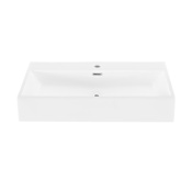 Swiss Madison Claire 29-3/4" Rectangular Ceramic Wall Mounted Bathroom Sink with Overflow and Single Faucet Hole Glossy White