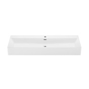 Swiss Madison Claire 39-5/8" Rectangular Ceramic Wall Mounted Bathroom Sink with Overflow and Single Faucet Hole Glossy White