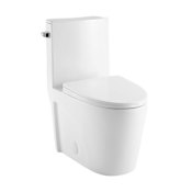 Swiss Madison St. Tropez 1.28 GPF One Piece Elongated Toilet with Left Hand Lever - Seat Included Glossy White
