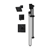 Symmons Duro HydroMersion Pressure Balanced Shower System with Shower Head, Hand Shower, Shower Arm, Hose, and Valve Trim Matte Black