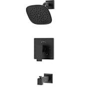 Symmons Verity Tub and Shower Trim Package with 2 GPM Single Function Shower Head Matte Black