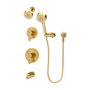 Symmons Identity HydroMersion Pressure Balanced Tub and Shower System with Shower Head, Hand Shower, Shower Arm, Hose, and Valve Trim Brushed Bronze
