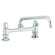 T and S Brass Equip Double Handle 8" Deck Mounted Food Service Faucet Chrome Plated