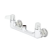 T and S Brass Wall Mounted Mixing Faucet with 8" Centers and Lever Handles - Less Nozzle Chrome
