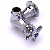 T and S Brass B-200 Wall Mounted Single Pantry Faucet with Swivel Outlet and Cross Handle - Less Nozzle Chrome