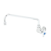 T and S Brass Single Pantry Faucet, Single Hole Base, Wall Mount, 12" Swing Nozzle (062X) Chrome