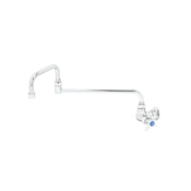 T and S Brass Single Pantry Faucet, Single Hole Base, Wall Mount, 18" Double Joint Swing Nozzle Chrome