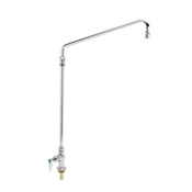T and S Brass Single Pantry Faucet, Single Hole Base, Deck Mount, 18" Elevated Swing Nozzle Chrome