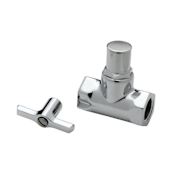 T and S Brass Stop, Straight Loose Key Stop, 1/2" NPT Chrome