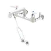 T and S Brass 10.22 GPM Wall Mounted Two-Handle Utility Faucet with Metal Handles Chrome Plated