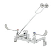 T and S Brass 12.33 GPM Wall Mounted Two-Handle Utility Faucet with Metal Handles Chrome Plated