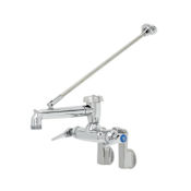 T and S Brass 14.37 GPM Wall Mounted Two-Handle Utility Faucet with Metal Handles Chrome Plated