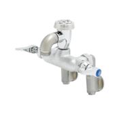 T and S Brass 14.37 GPM Wall Mounted Two-Handle Utility Faucet with Metal Handles Chrome Plated