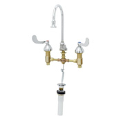 T and S Brass 2.20 GPM Widespread Bathroom Faucet with Pop-Up Drain Assembly Chrome Plated