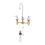 T and S Brass 2.20 GPM Widespread Bathroom Faucet with Pop-Up Drain Assembly Chrome Plated