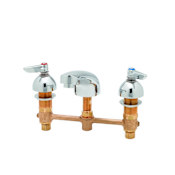 T and S Brass 0.5 GPM 8" Concealed Deck Mounted Lavatory Faucet with Integral Spout - Includes Lever Handles Chrome