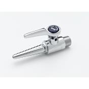 T and S Brass Laboratory Gas Hose Cock with Ball Valve and (GAS-AIR-VAC) Indexes Chrome