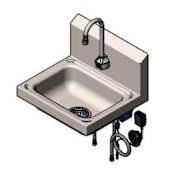 T and S Brass Brass 17.25" Wall Mounted Food Service Sink Chrome Plated