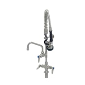 T and S Brass Ever Steel Pre-Rinse Deck Mounted Food Service Faucet Brushed Stainless Steel