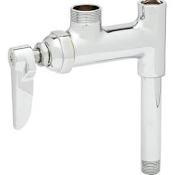 T and S Brass Add-On Faucet with 6" Swing Nozzle, Stream Regulator Outlet and Lever Handle Chrome