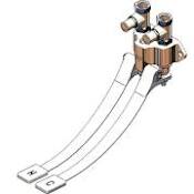 T and S Brass Wall Mounted Double Pedal Valve with 1/2" NPT Inlet and Outlet and Straight Loose Key Stops Chrome